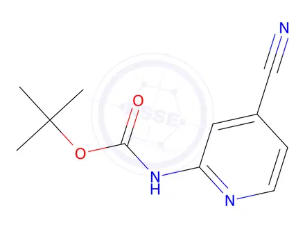 Chemical structure of 2-(Boc-amino)-4-cyanopyridine