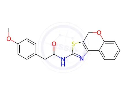 Chemical structure of N-(4H-Chromeno[4,3-d]thiazol-2-yl)-2-(4-methoxyphenyl)acetamide