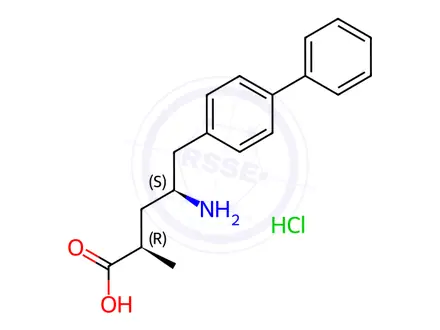 Chemical structure of (2R,4S)-5-([1,1'-Biphenyl]-4-yl)-4-amino-2-methylpentanoic Acid Hydrochloride