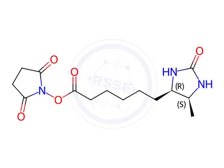 Chemical structure of Desthiobiotin N-Hydroxysuccinimide Ester