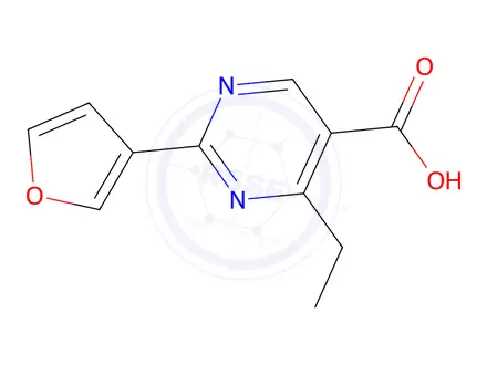 Chemical structure of 4-Ethyl-2-(furan-3-yl)pyrimidine-5-carboxylic acid