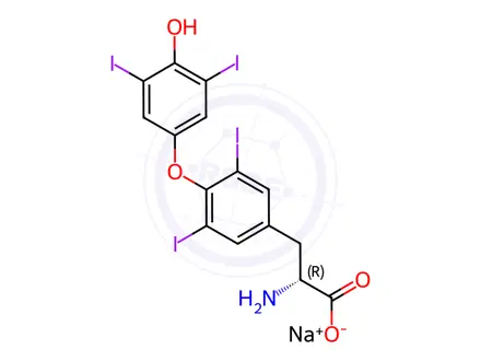 Chemical structure of D-Thyroxine sodium salt