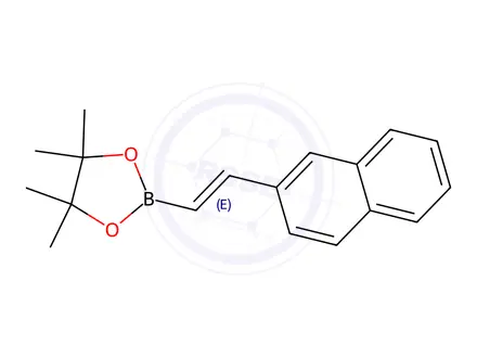 Chemical structure of (E)-4,4,5,5-Tetramethyl-2-(2-(naphthalen-2-yl)vinyl)-1,3,2-dioxaborolane