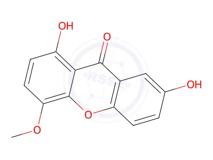 Chemical structure of 1,7-Dihydroxy-4-methoxy-9H-xanthen-9-one