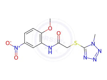 Chemical structure of N-(2-methoxy-5-nitrophenyl)-2-((1-methyl-1H-tetrazol-5-yl)thio)acetamide