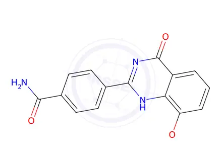 Chemical structure of 4-(8-Methoxy-4-oxo-3,4-dihydroquinazolin-2-yl)benzamide