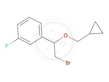 Chemical structure of 1-(2-Bromo-1-(cyclopropylmethoxy)ethyl)-3-fluorobenzene