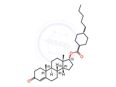 Chemical structure of testosterone-4-n-pentylcyclohexyl carboxylate
