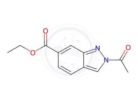 Chemical structure of Ethyl 2-acetyl-2H-indazole-6-carboxylate