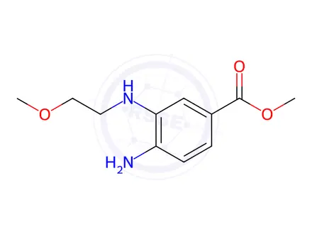 Chemical structure of Benzoic acid, 4-amino-3-[(2-methoxyethyl)amino]-, methyl ester
