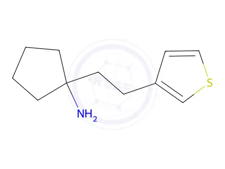 Chemical structure of 1-(2-(Thiophen-3-yl)ethyl)cyclopentan-1-amine