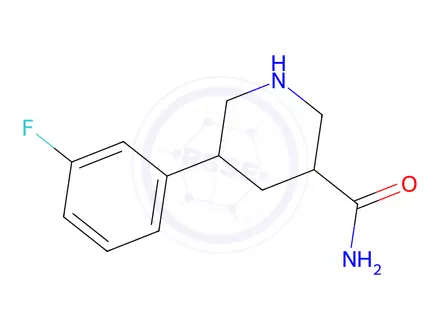 Chemical structure of 5-(3-Fluorophenyl)piperidine-3-carboxamide