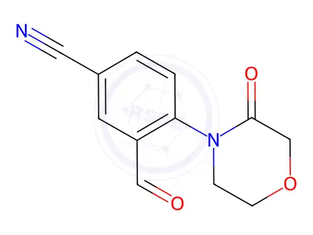 Chemical structure of 3-Formyl-4-(3-oxomorpholino)benzonitrile