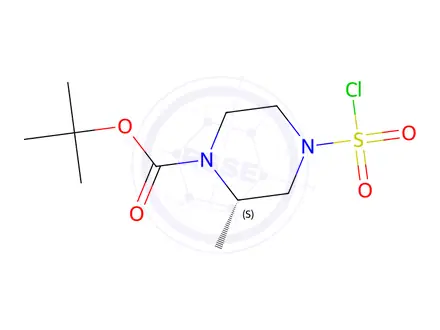 Chemical structure of tert-Butyl (S)-4-(chlorosulfonyl)-2-methylpiperazine-1-carboxylate