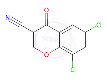 Chemical structure of 6,8-Dichlorochromone-3-carbonitrile