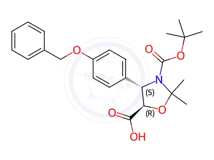Chemical structure of (4S,5R)-2,2-Dimethyl-4-[4-(phenylmethoxy)phenyl]-3,5-oxazolidinedicarboxylic Acid 3-(1,1-Dimethylethyl) Ester