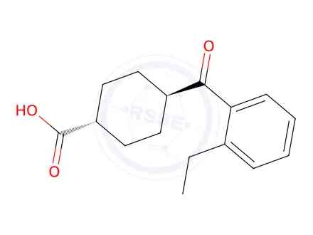 Chemical structure of trans-4-(2-Ethylbenzoyl)cyclohexane-1-carboxylic acid