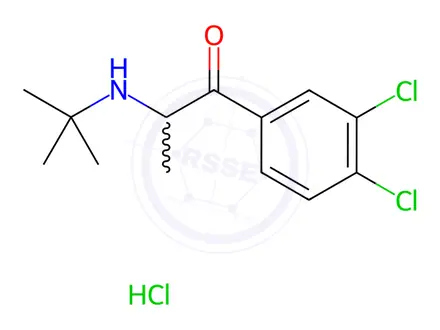 Chemical structure of Bupropion 3,4-Dichloro Impurity