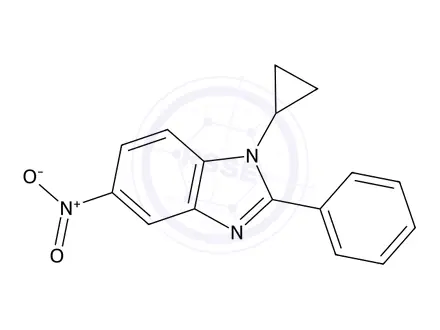 Chemical structure of 1-Cyclopropyl-5-nitro-2-phenyl-1H-benzo[d]imidazole