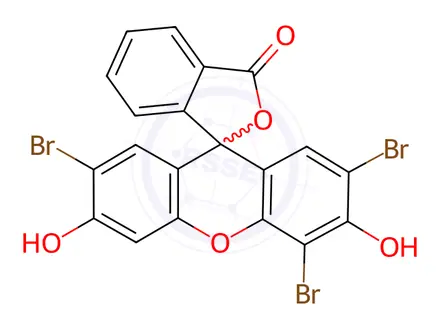 Chemical structure of Spiro[isobenzofuran-1(3H),9'-[9H]xanthen]-3-one, 2',4',7'-tribromo-3',6'-dihydroxy-