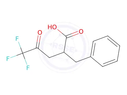Chemical structure of 2-Benzyl-4-Oxo-5,5,5,-Trifluoropentanoic Acid