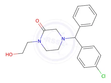 Chemical structure of 4-((4-chlorophenyl)(phenyl)methyl)-1-(2-hydroxyethyl)piperazin-2-one
