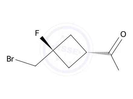 Chemical structure of cis-3-(Bromomethyl)-3-fluorocyclobutane-1-carboxylic acid