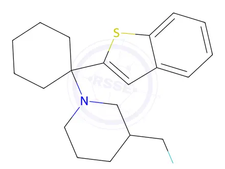 Chemical structure of 3-fluoromethyl-1-(1-(2-benzothienyl)cyclohexyl)piperidine