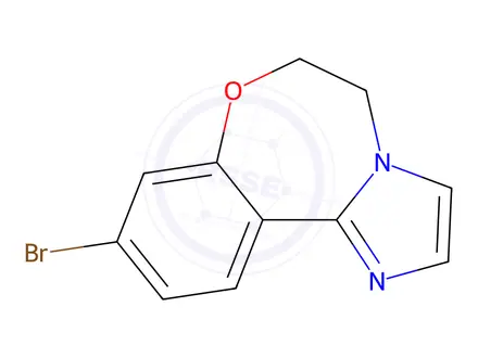 Chemical structure of 9-Bromo-5,6-dihydrobenzo[f]imidazo-[1,2-d][1,4]oxazepine