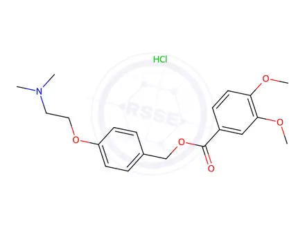 Chemical structure of 4-(2-(dimethylamino)ethoxy)benzyl 3,4-dimethoxybenzoate hydrochloride