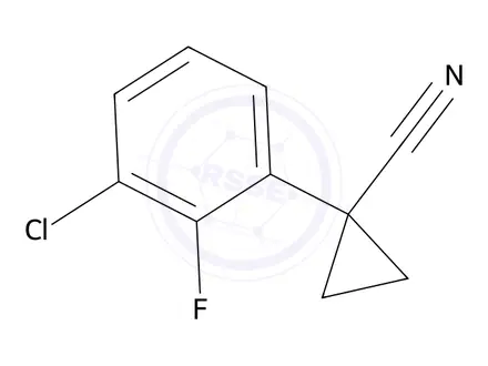 Chemical structure of 1-(3-Chloro-2-fluorophenyl)cyclopropanecarbonitrile