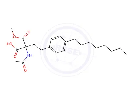Chemical structure of 2-Acetamido-2-(methoxycarbonyl)-4-(4-octylphenyl)butanoic acid