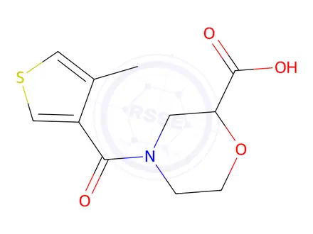 Chemical structure of 4-(4-Methylthiophene-3-carbonyl)morpholine-2-carboxylic acid