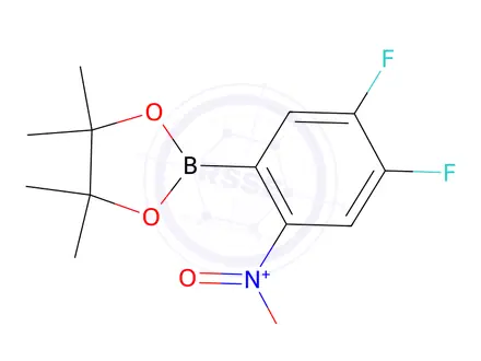 Chemical structure of 2-(4,5-Difluoro-2-nitrophenyl)-4,4,5,5-tetramethyl-1,3,2-dioxaborolane