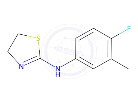 Chemical structure of N-(4-fluoro-3-methylphenyl)-4,5-dihydrothiazol-2-amine