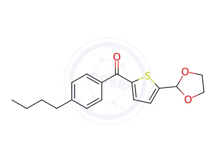 Chemical structure of (5-(1,3-Dioxolan-2-yl)thiophen-2-yl)(4-butylphenyl)methanone