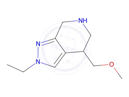 Chemical structure of 2-Ethyl-4-(methoxymethyl)-4,5,6,7-tetrahydro-2H-pyrazolo[3,4-c]pyridine