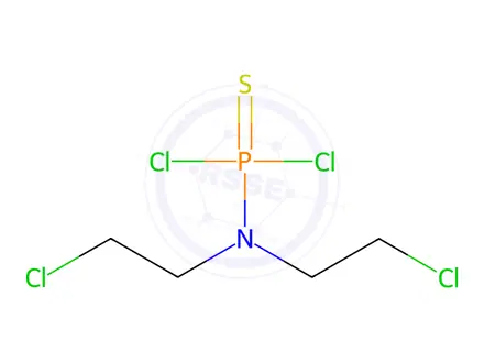 Chemical structure of N,N-Bis(2-chloroethyl)aminodichlorophosphine sulfide