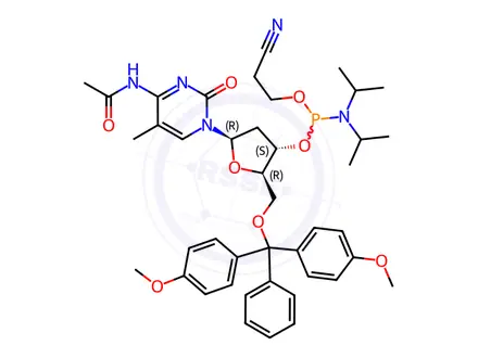Chemical structure of Phosphoramidites Impurity 4 (5-Me-DMT-dC (AC)-CE Phosphoramidite)