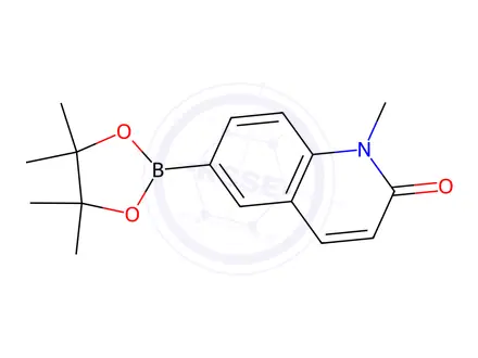 Chemical structure of 1-Methyl-6-(4,4,5,5-tetramethyl-1,3,2-dioxaborolan-2-yl)quinolin-2(1H)-one