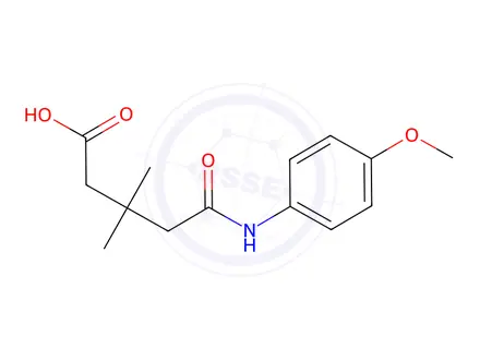Chemical structure of 5-((4-Methoxyphenyl)amino)-3,3-dimethyl-5-oxopentanoic acid