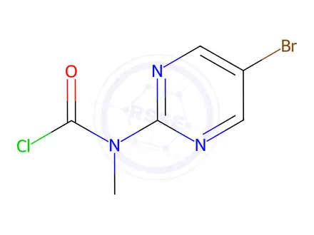 Chemical structure of N-(5-bromopyrimidin-2-yl)-N-methylcarbamoyl chloride