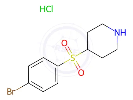 Chemical structure of 4-[(4-Bromophenyl)sulfonyl]piperidine hydrochloride