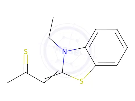 Chemical structure of 3-Ethyl-2-(2-thioxopropylidene)-2,3-dihydrobenzothiazole