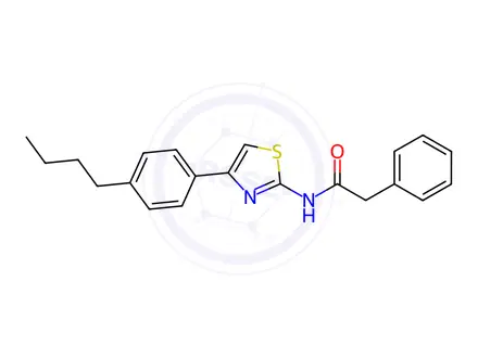 Chemical structure of N-(4-(4-butylphenyl)thiazol-2-yl)-2-phenylacetamide