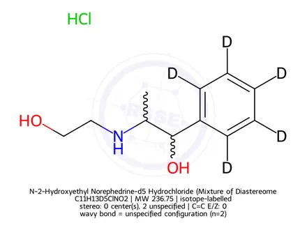 Chemical structure of N-2-Hydroxyethyl Norephedrine-d5 Hydrochloride (Mixture of Diastereomers)