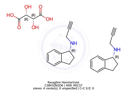 Chemical structure of Rasagiline Hemitartrate