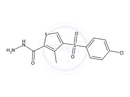 Chemical structure of 4-((4-Chlorophenyl)sulfonyl)-3-methylthiophene-2-carbohydrazide