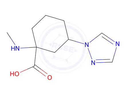 Chemical structure of 1-(Methylamino)-3-(1h-1,2,4-triazol-1-yl)cyclohexane-1-carboxylic acid