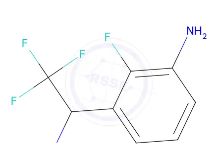 Chemical structure of 3-(1-amino-2,2,2-trifluoroethyl)-2-fluoroaniline